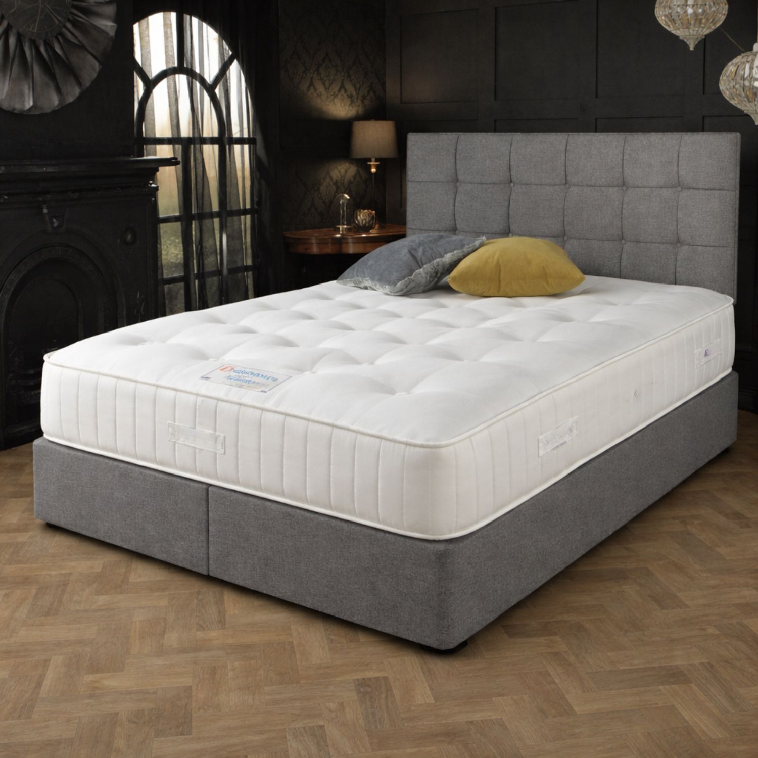 H-2000 Divan set with Emerald square panelled headboard