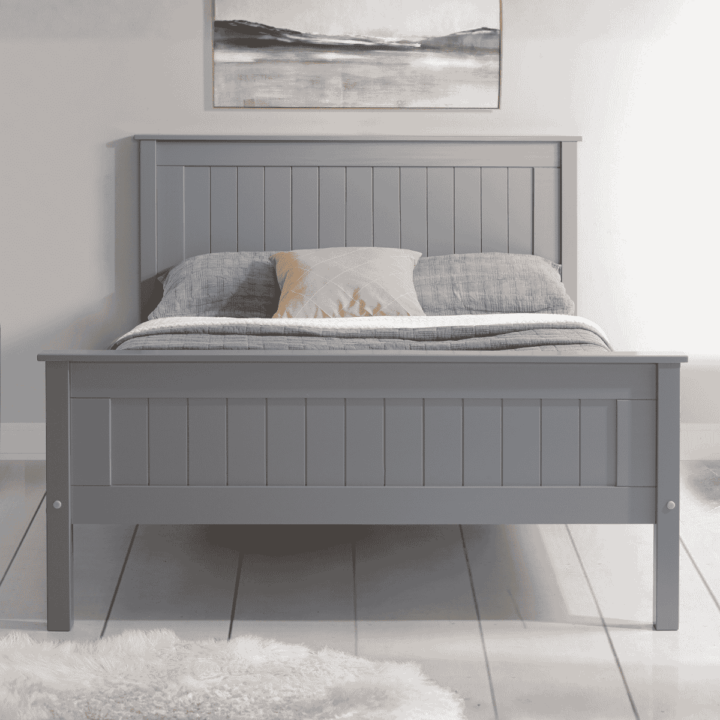 Taurus high footend bedframe in grey