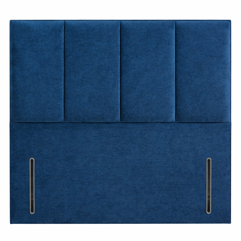 Amber floorstanding headboard blue corrace vertical panelled upholstered headboard in blue corrace