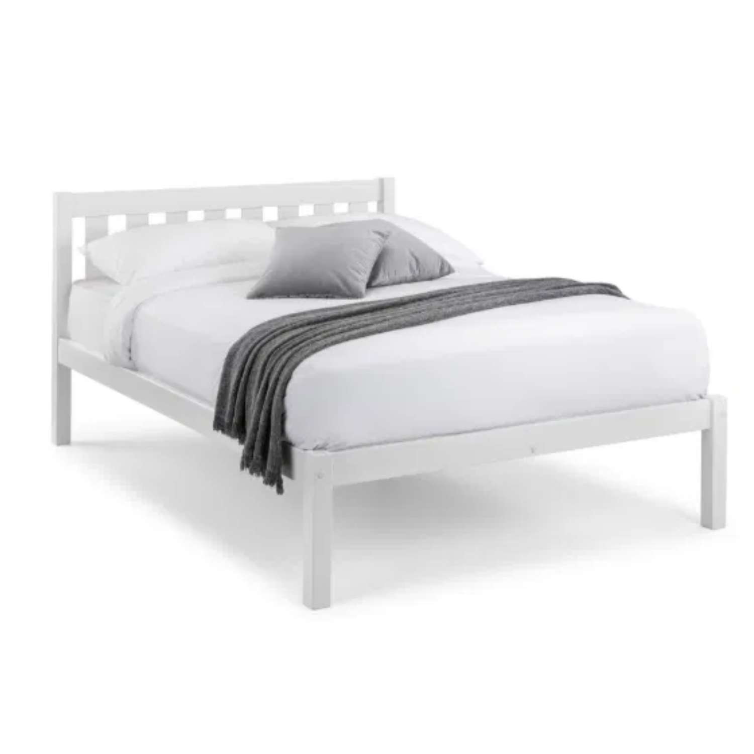 Luna white double bedframe