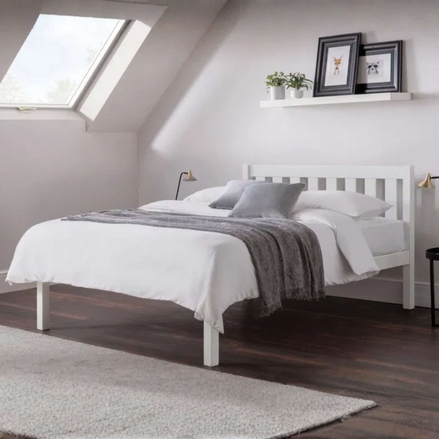 Luna white double bedframe Luna white double bedframe