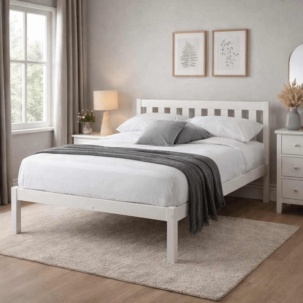 Luna white double bedframe Luna white double bedframe
