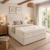 NC-2000 Aston Stone Quartz Cream divan bed in cosy country bedroom
