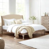 Camille lifestyle image french style oak bedframe
