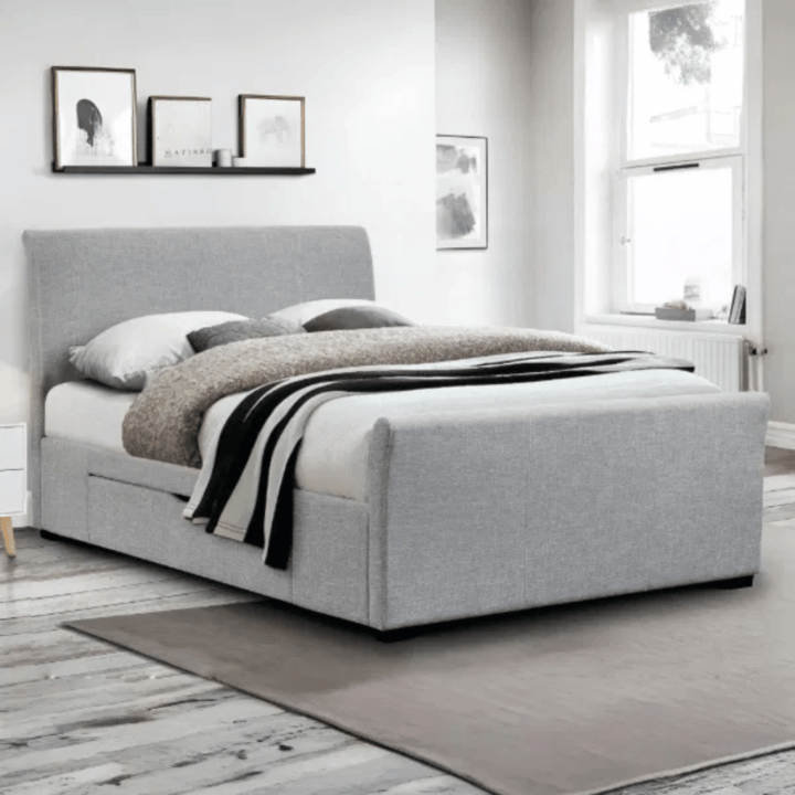 Capri grey bed with drawers