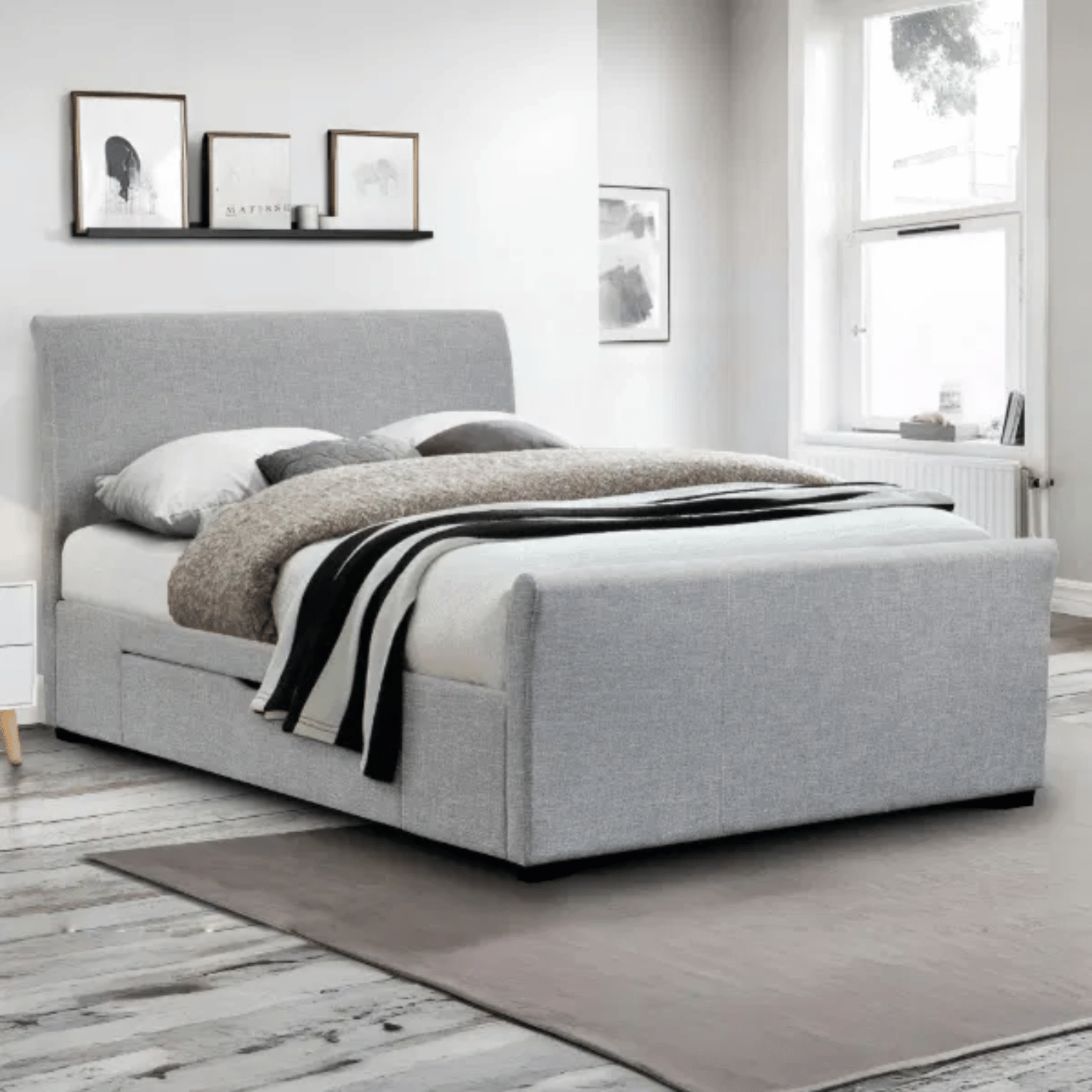 Capri Grey Bed with Drawers Capri grey bed with drawers