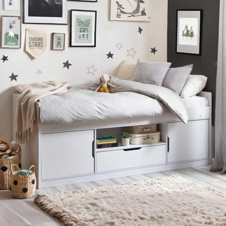 Atom lowsleeper bed in white