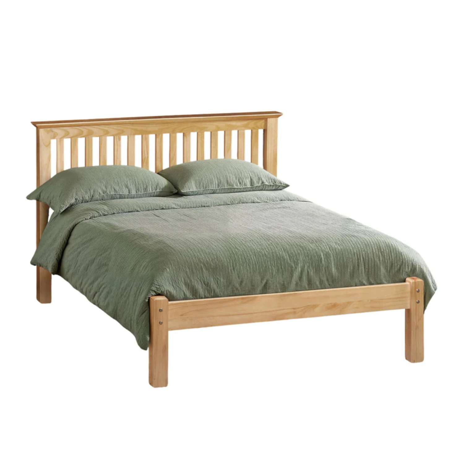 Barcelona low footend bed white background Barcelona pine bed