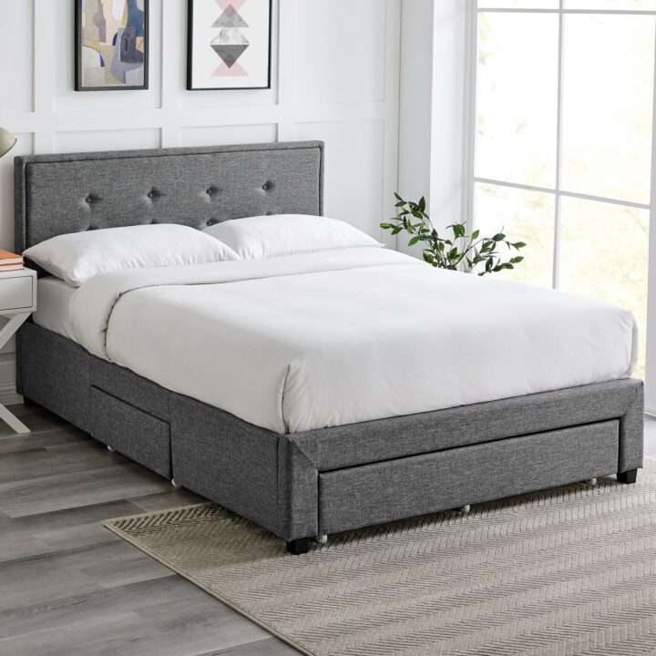 Florence grey storage bed with drawers