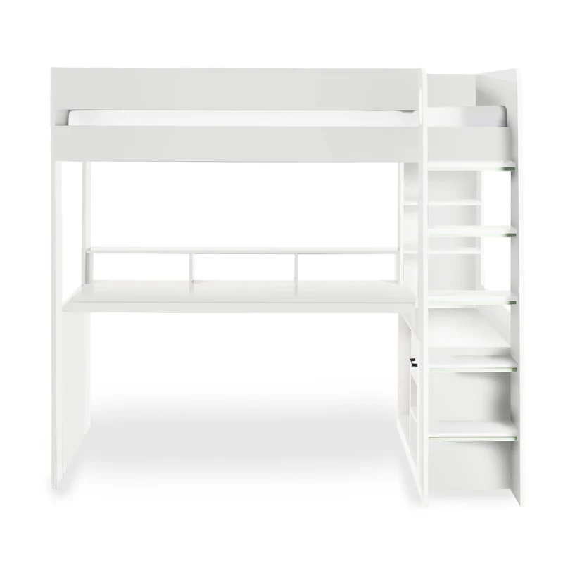 White highsleeper bunk with desk