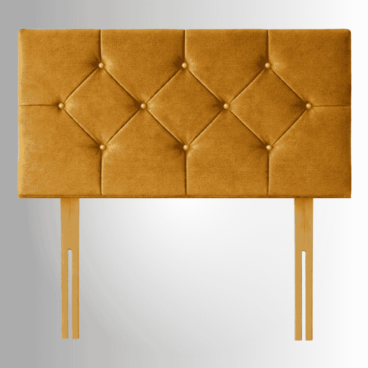 Coral headboard with wooden struts Coral upholstered buttoned headboard with wooden strut fixings