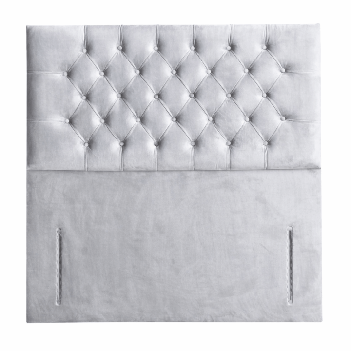 classic chesterfield buttoned headboard in opulence silver