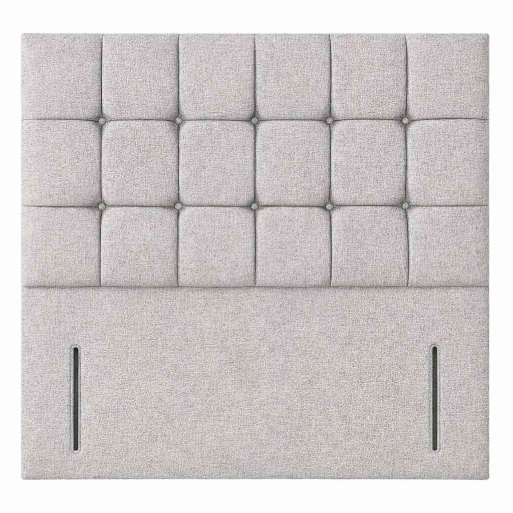 Emerald floorstanding headboard in york seal grey Emerald square panelled upholstered headboard