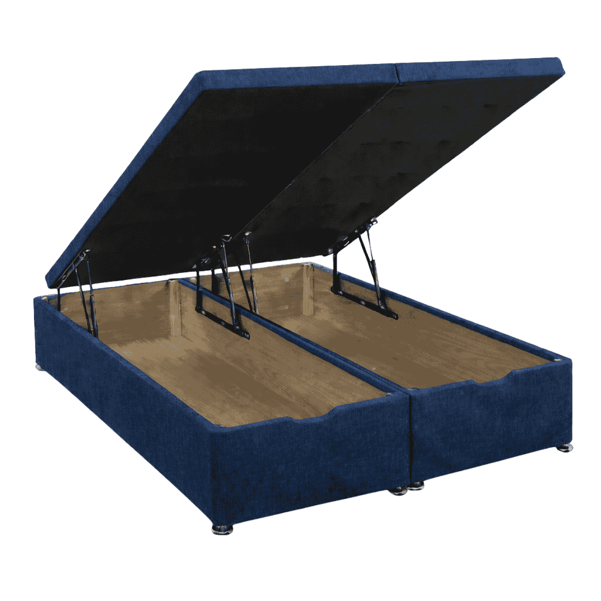 Endlift ottoman divan bed in navy blue