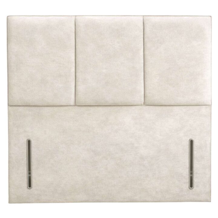 Jasper three panel upholstered headboard in ivory corrace