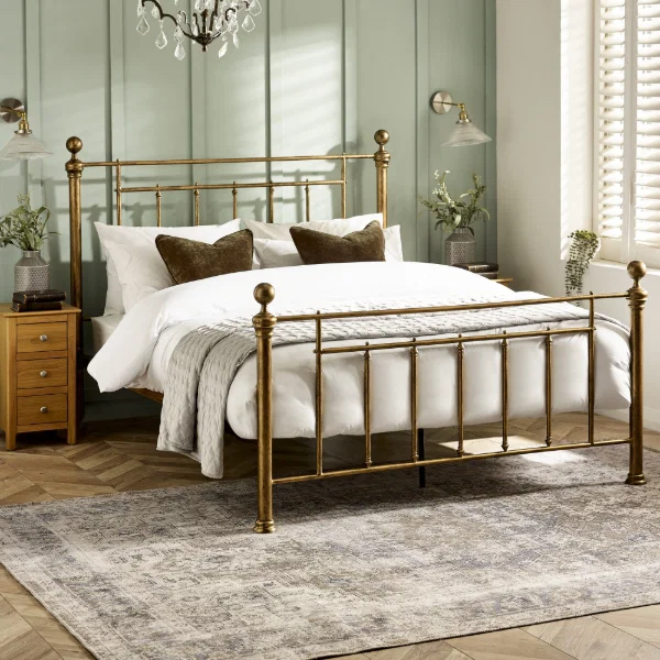 Aurelia metal bed in brass colour
