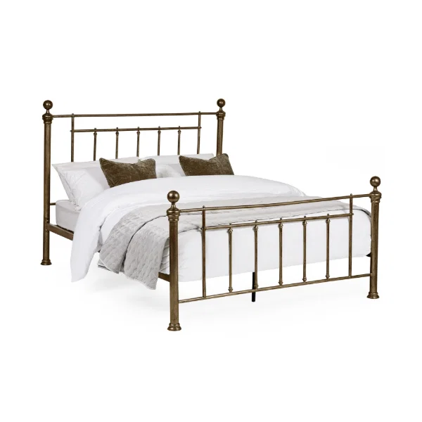 Aurelia brass effect bed frame with background removed