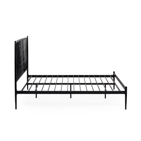 FLO002-5_600x600 Side view of the floyd black metal bedframe